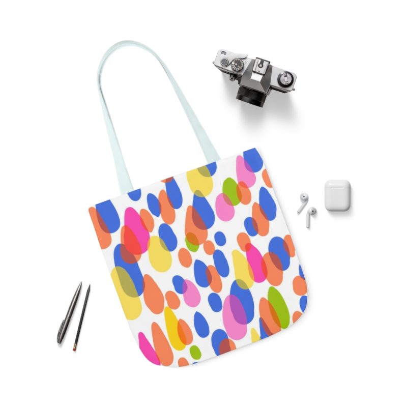 Colorful Raindrops Polyester Canvas Tote Bag - Image 51