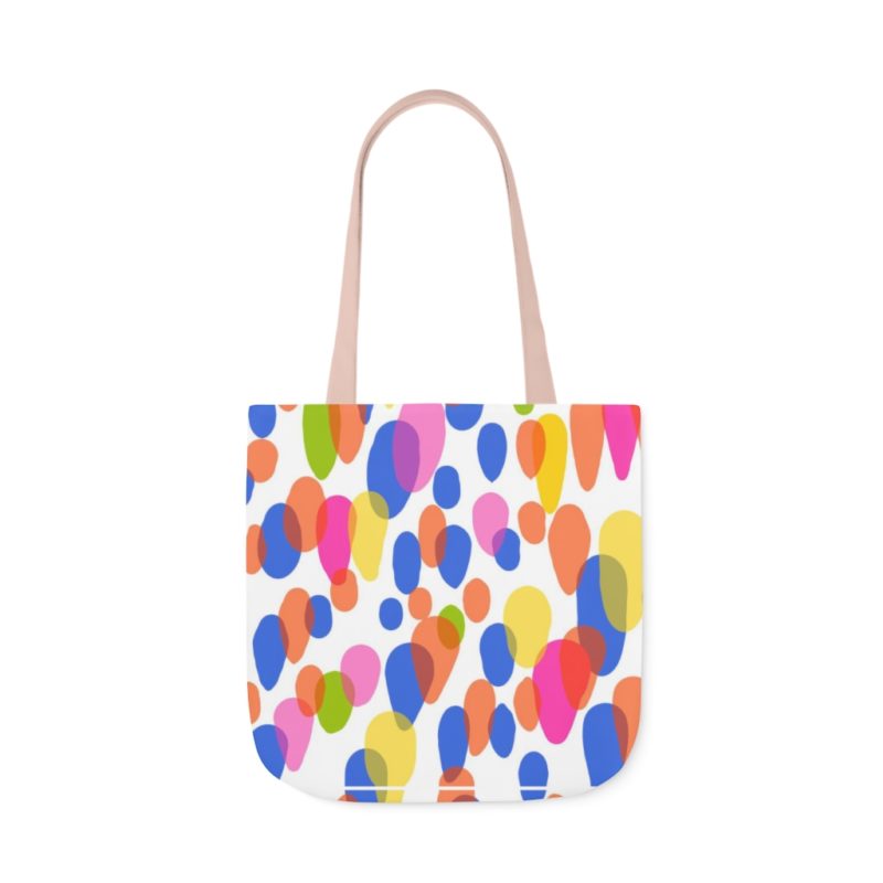 Colorful Raindrops Polyester Canvas Tote Bag - Image 54