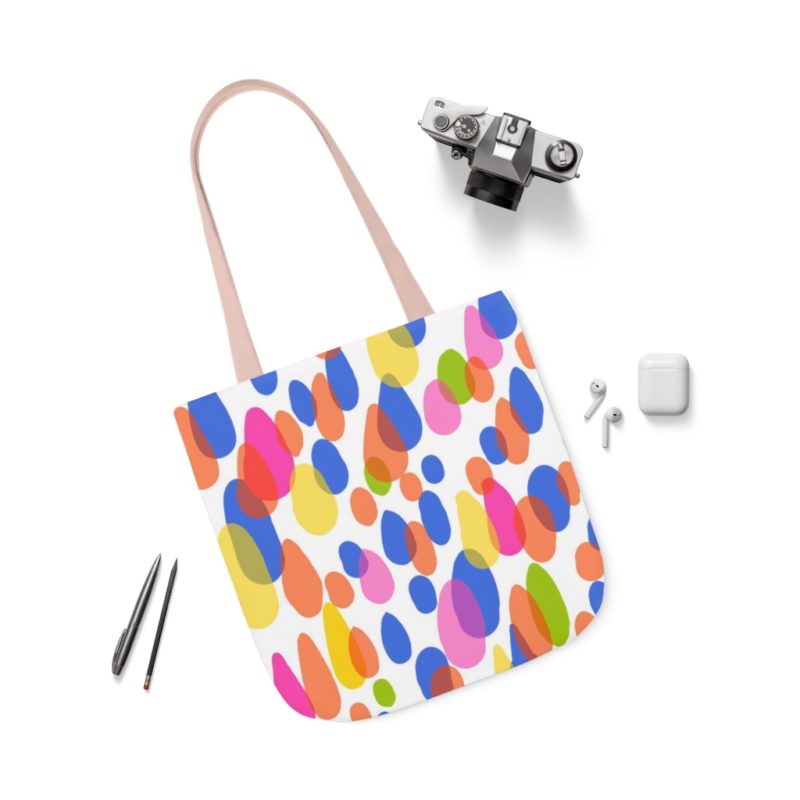 Colorful Raindrops Polyester Canvas Tote Bag - Image 55