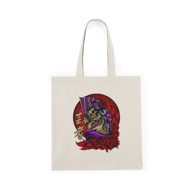 Skull Face Geisha Natural Tote Bag