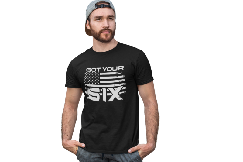Got Your Six (on the front) Unisex Garment-Dyed T-shirt - Image 2