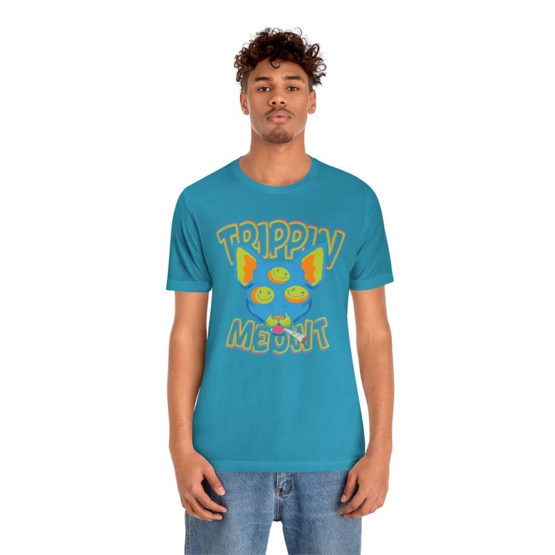 Trippin Meowt - 420 Cat Unisex Jersey Short Sleeve Tee - Image 9