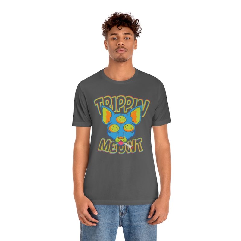 Trippin Meowt - 420 Cat Unisex Jersey Short Sleeve Tee - Image 15