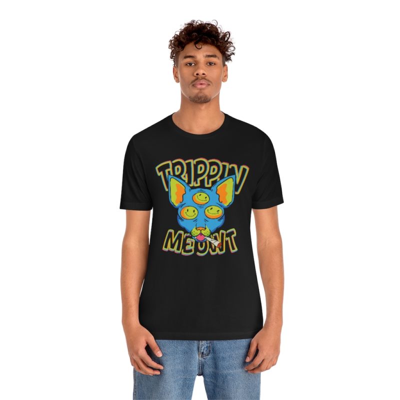 Trippin Meowt - 420 Cat Unisex Jersey Short Sleeve Tee - Image 3