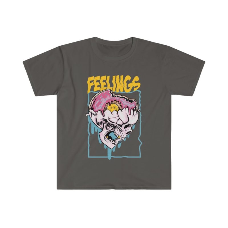Feelings Skull Unisex Softstyle T-Shirt - Image 4