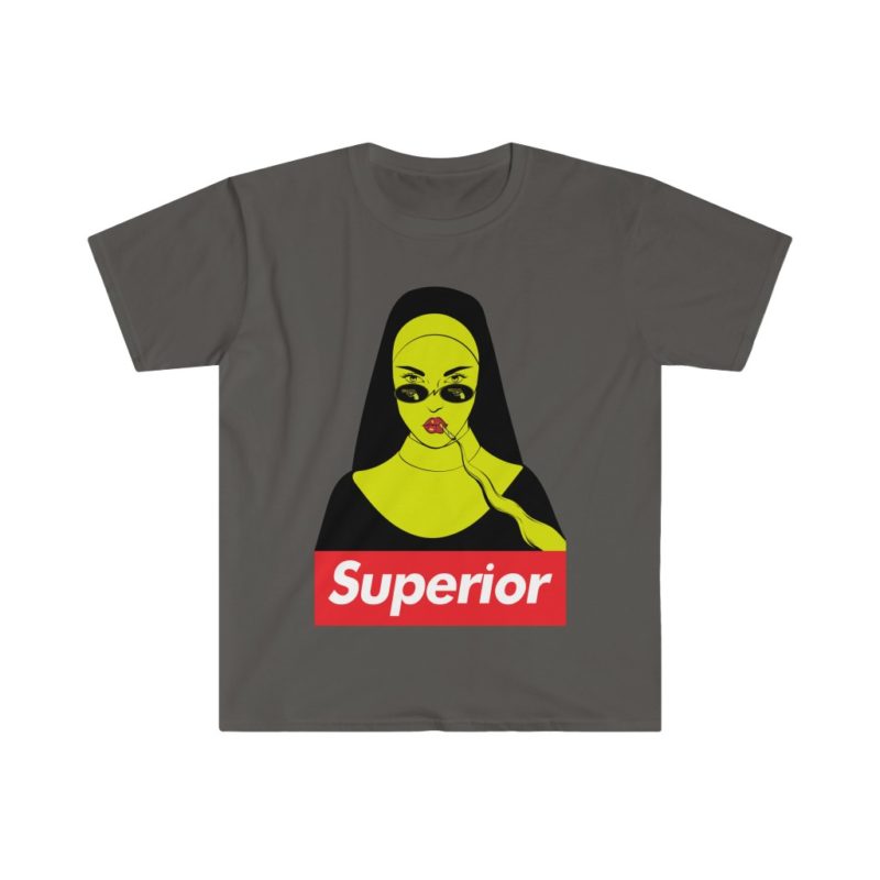 Gothic Superior Nun Smoking Unisex Softstyle T-Shirt - Image 10