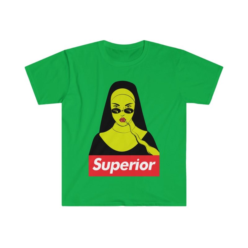 Gothic Superior Nun Smoking Unisex Softstyle T-Shirt - Image 8