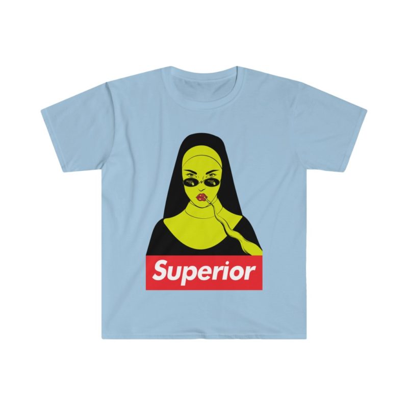 Gothic Superior Nun Smoking Unisex Softstyle T-Shirt - Image 9