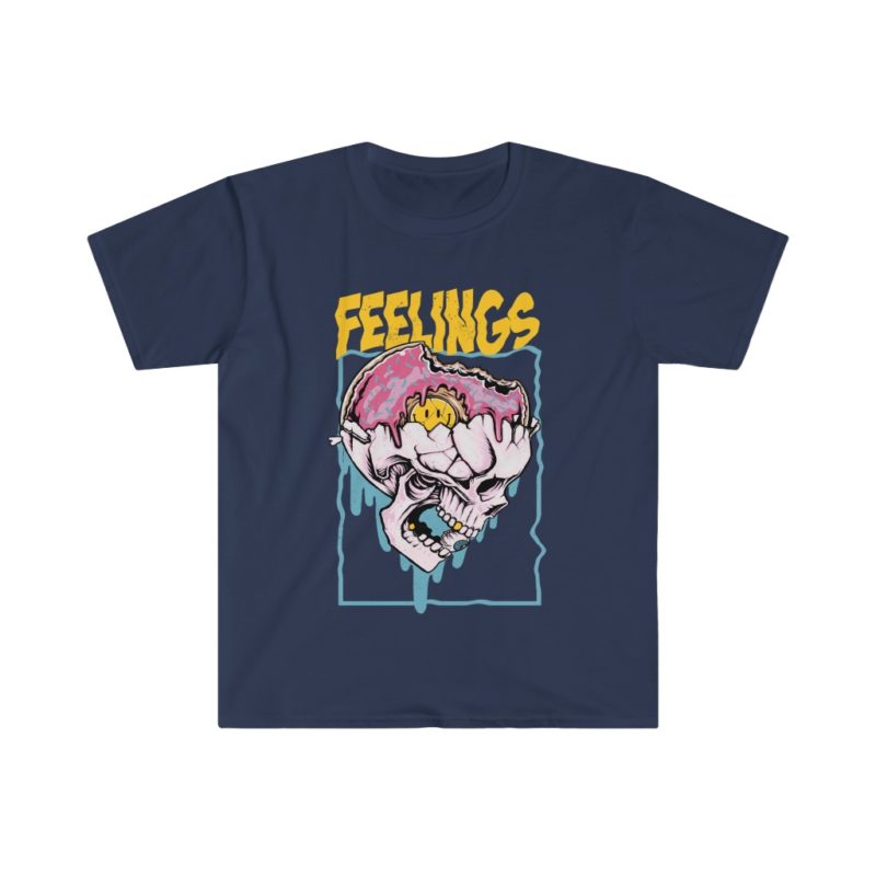 Feelings Skull Unisex Softstyle T-Shirt - Image 5