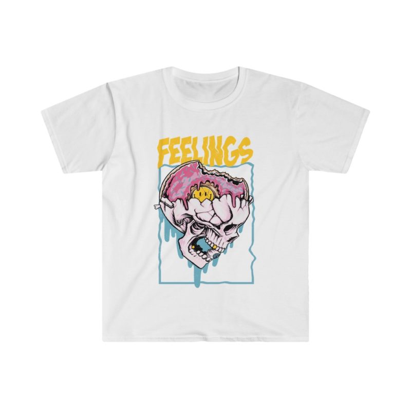 Feelings Skull Unisex Softstyle T-Shirt - Image 2