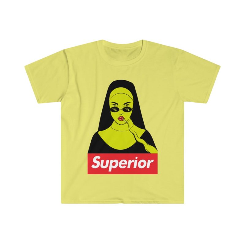 Gothic Superior Nun Smoking Unisex Softstyle T-Shirt - Image 7
