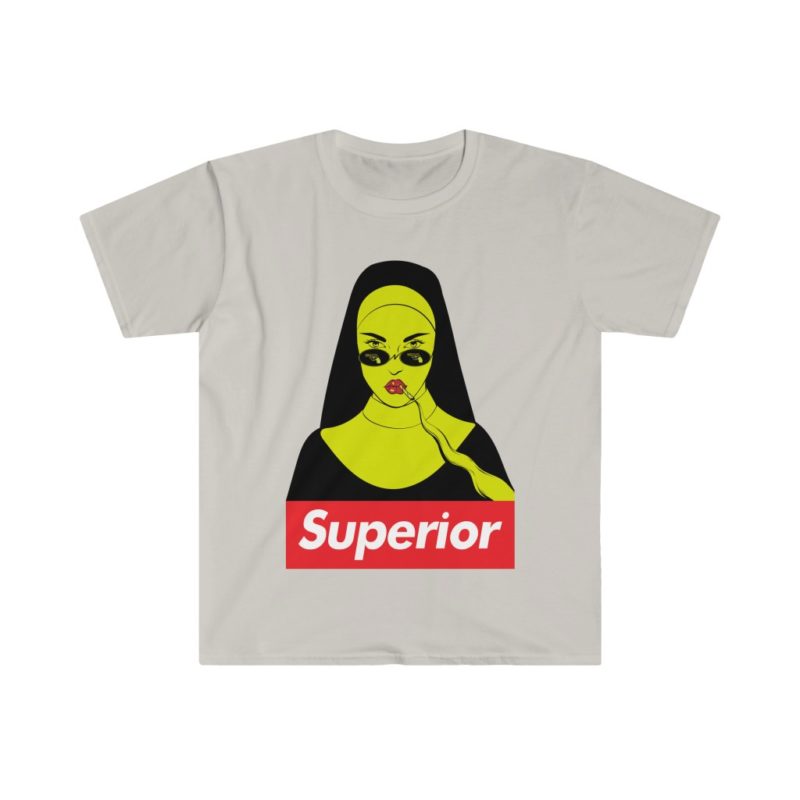 Gothic Superior Nun Smoking Unisex Softstyle T-Shirt - Image 5