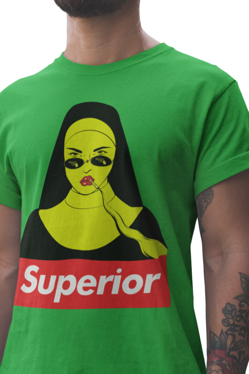 Gothic Superior Nun Smoking Unisex Softstyle T-Shirt - Image 3