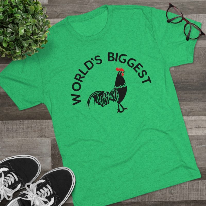 World's Biggest Cock Unisex Tri-Blend Crew Tee - Image 5
