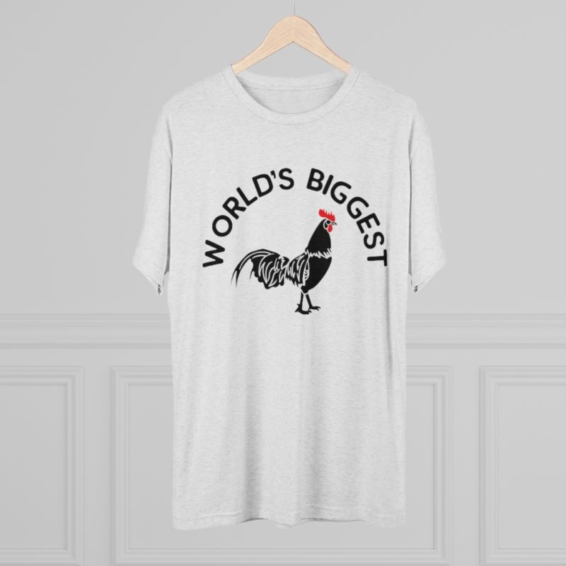 World's Biggest Cock Unisex Tri-Blend Crew Tee - Image 3