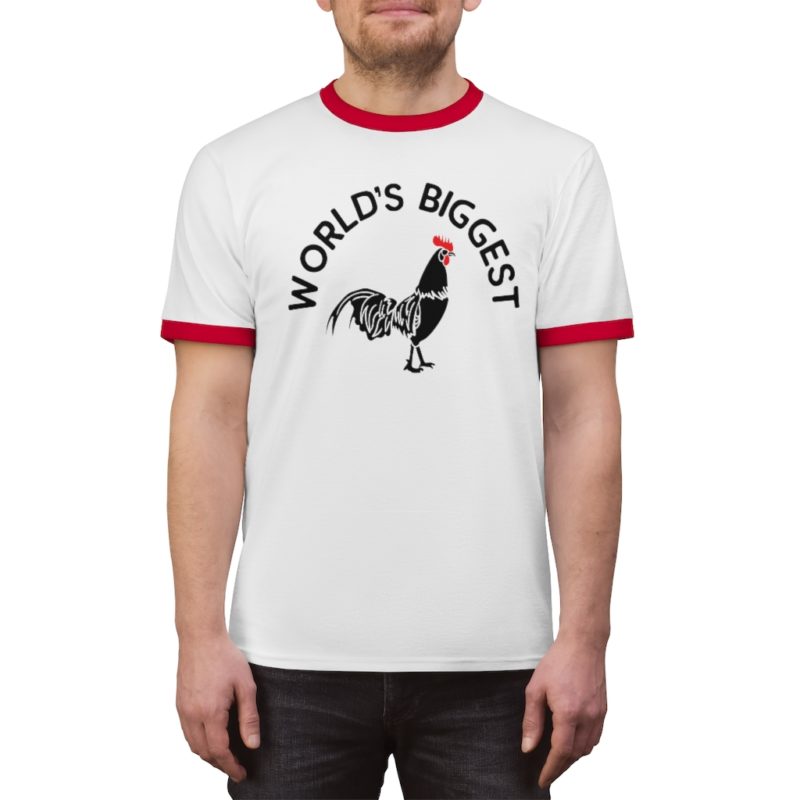 World's Biggest Cock Unisex Ringer Tee - Image 3