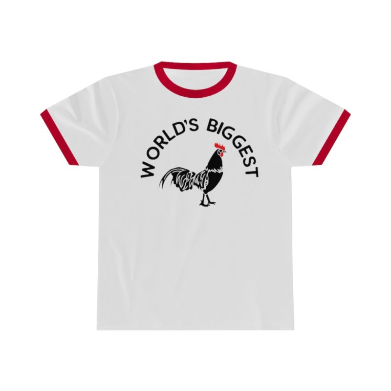 World's Biggest Cock Unisex Ringer Tee - Image 4
