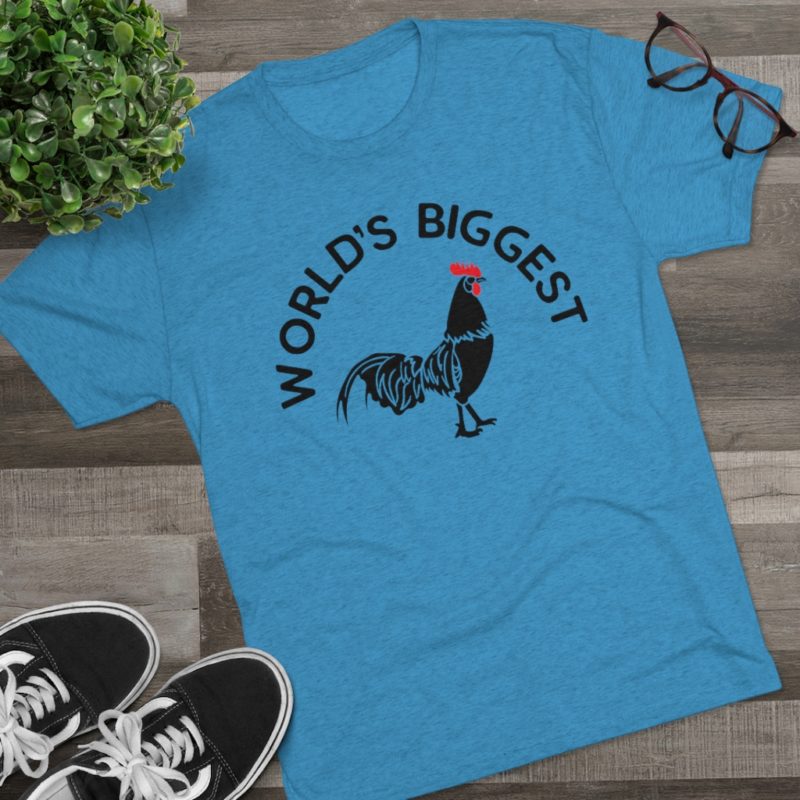 World's Biggest Cock Unisex Tri-Blend Crew Tee - Image 8