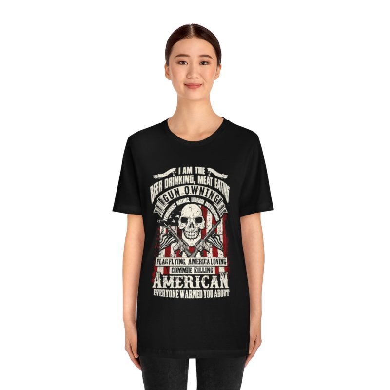 American Patriot, beer drinking, gun owning Jersey Short Sleeve Tee - Image 3