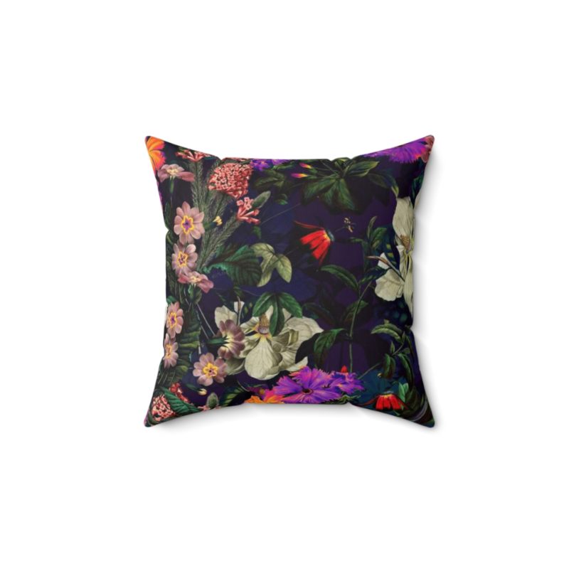 Evening Blossom Faux Suede Square Pillow - Image 2