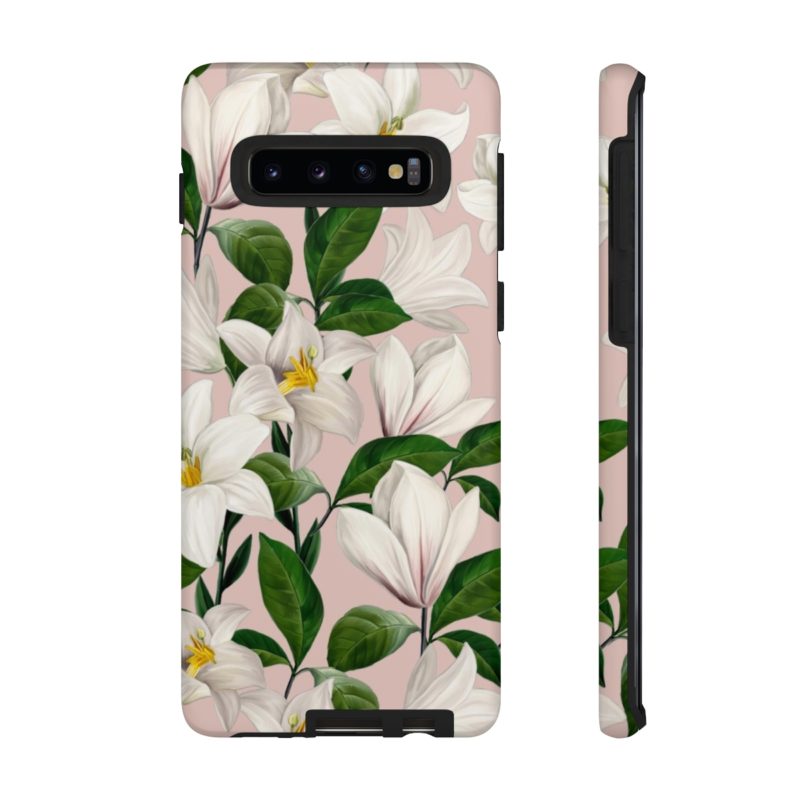 Bright White Lilies with Pink Background Tough Cases - Image 8