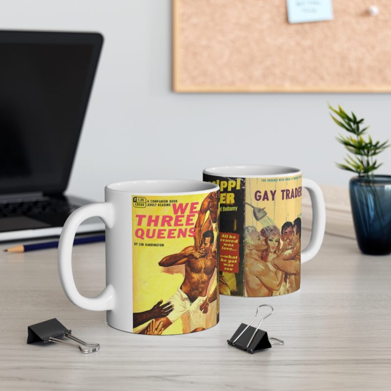 Gay Pulp Fiction Ceramic Mug 11oz - Queer Pulp Covers Coffee Mug - Image 5