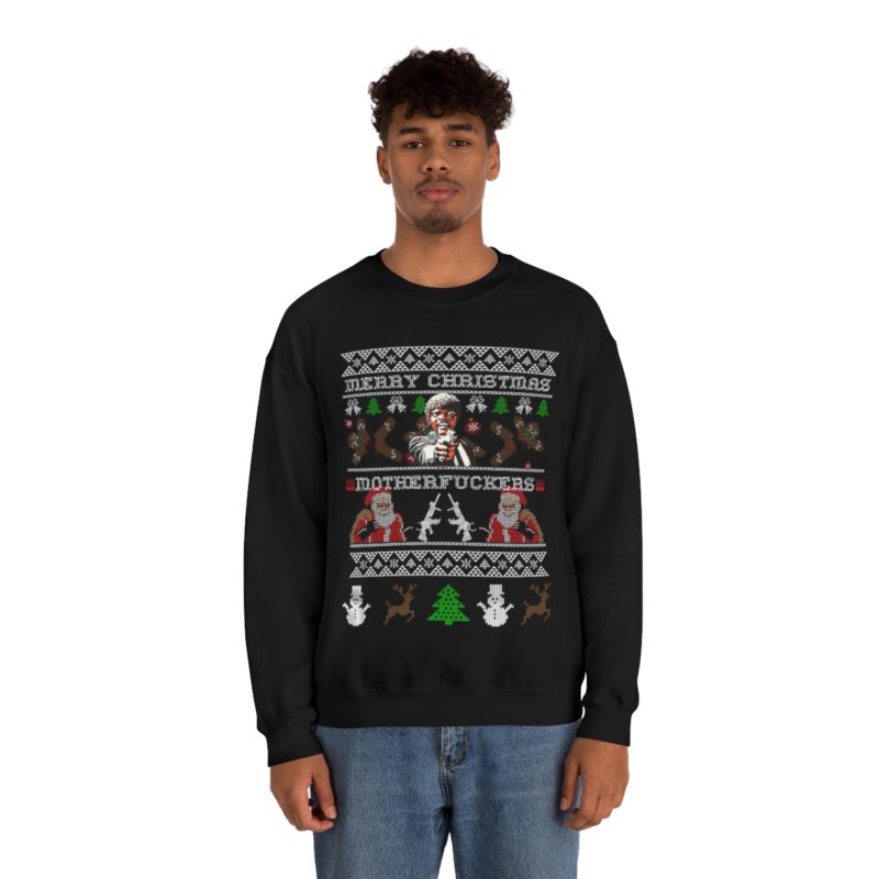 Samuel Jackson Merry Christmas Motherfu*ker  Ugly Unisex Christmas Sweatshirt - Image 4