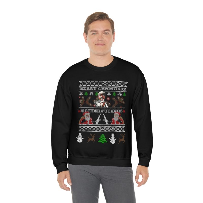 Samuel Jackson Merry Christmas Motherfu*ker  Ugly Unisex Christmas Sweatshirt - Image 5