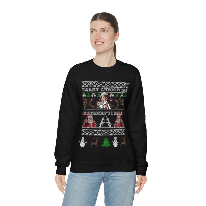 Samuel Jackson Merry Christmas Motherfu*ker  Ugly Unisex Christmas Sweatshirt - Image 6