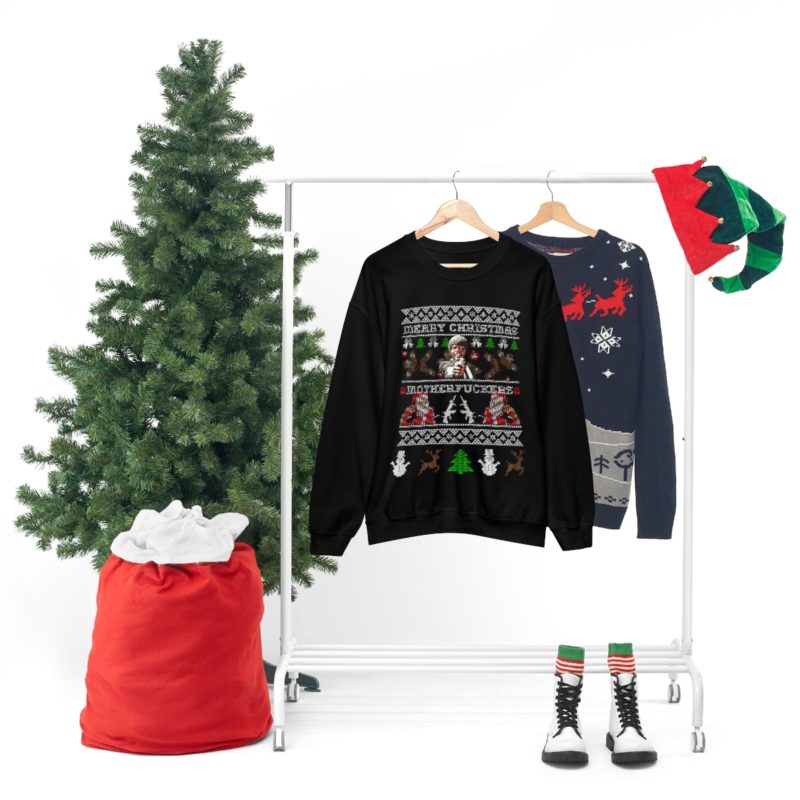 Samuel Jackson Merry Christmas Motherfu*ker  Ugly Unisex Christmas Sweatshirt - Image 8