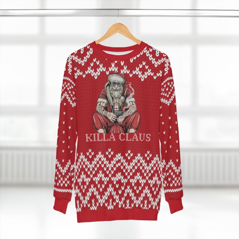 Killa Claus Hardcore Punk Santa AOP Unisex Sweatshirt - Image 4