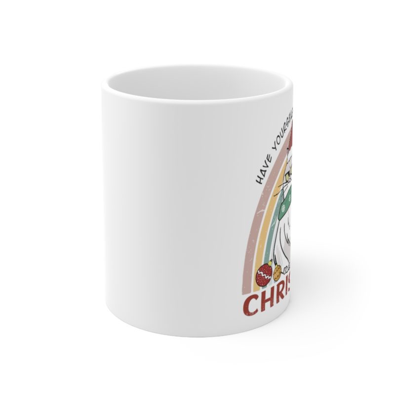 Have Yourself A Grumpy Little Christmas Cat Ceramic Mug 11oz - Image 2