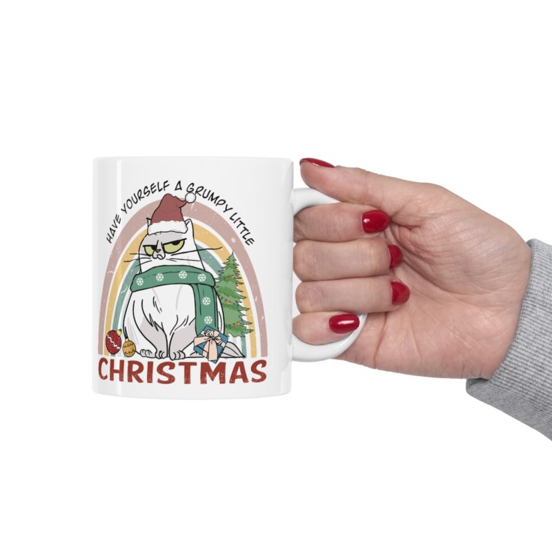 Have Yourself A Grumpy Little Christmas Cat Ceramic Mug 11oz - Image 12