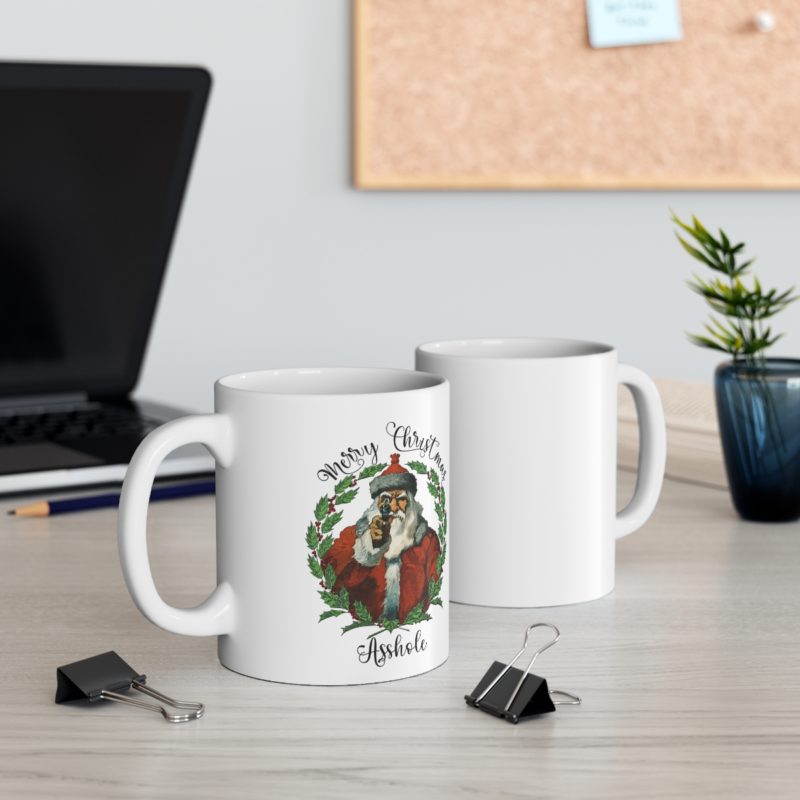 Merry Christmas Asshole Ceramic Mug 11oz - Image 2