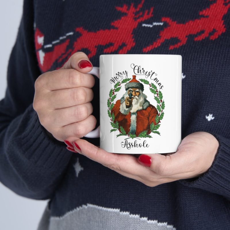 Merry Christmas Asshole Ceramic Mug 11oz - Image 5