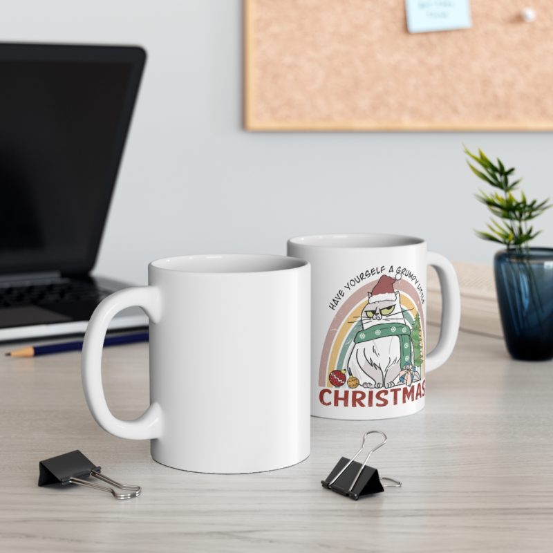 Have Yourself A Grumpy Little Christmas Cat Ceramic Mug 11oz - Image 5