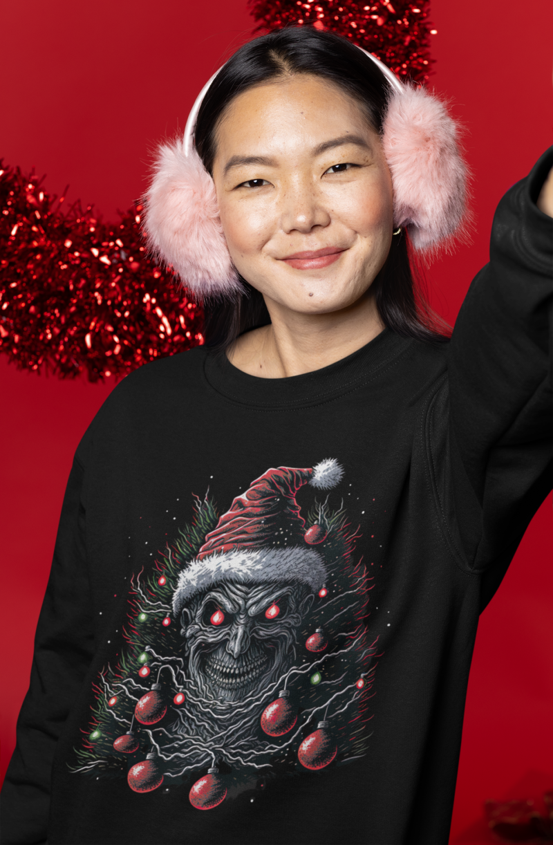 Demon Santa Monster Ugly Christmas Unisex NuBlend® Crewneck Sweatshirt - Image 5