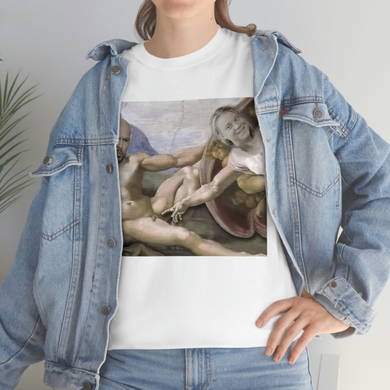 Greta Thunberg Michelangelo style Clapback To Andrew Tate Unisex Heavy Cotton Tee - Image 11