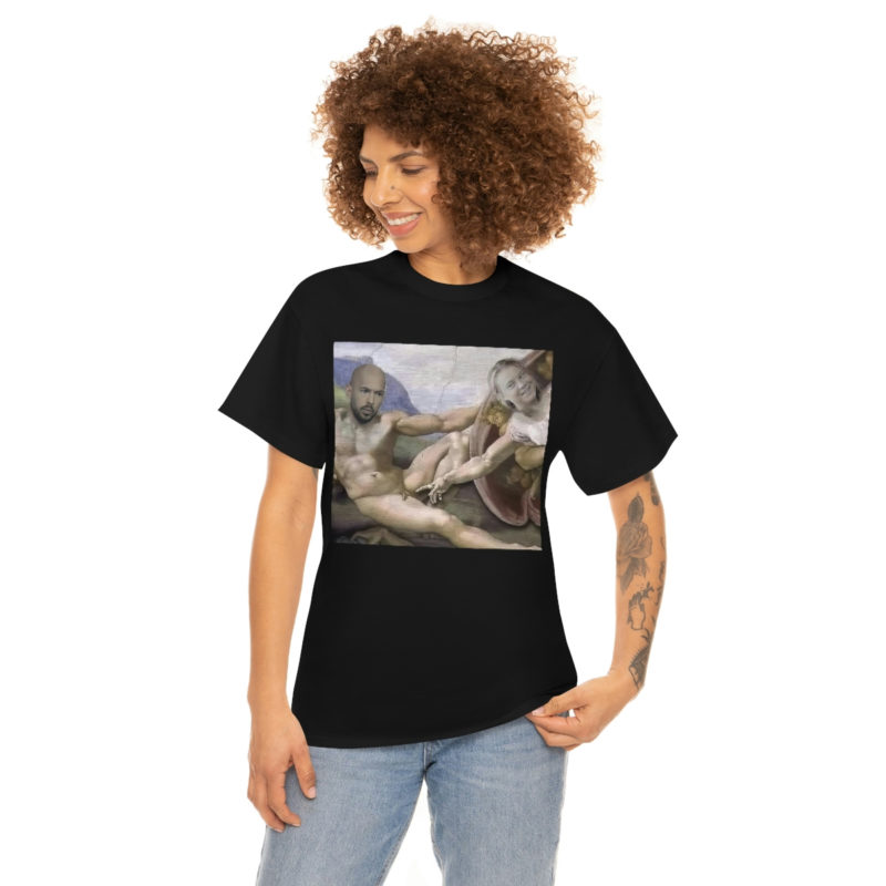 Greta Thunberg Michelangelo style Clapback To Andrew Tate Unisex Heavy Cotton Tee - Image 2
