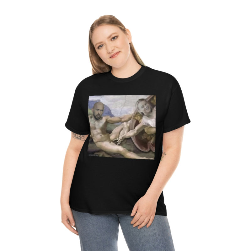 Greta Thunberg Michelangelo style Clapback To Andrew Tate Unisex Heavy Cotton Tee - Image 3