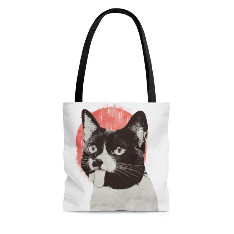 Cat Illustration - Tongue Out Cute AOP Tote Bag - Image 3