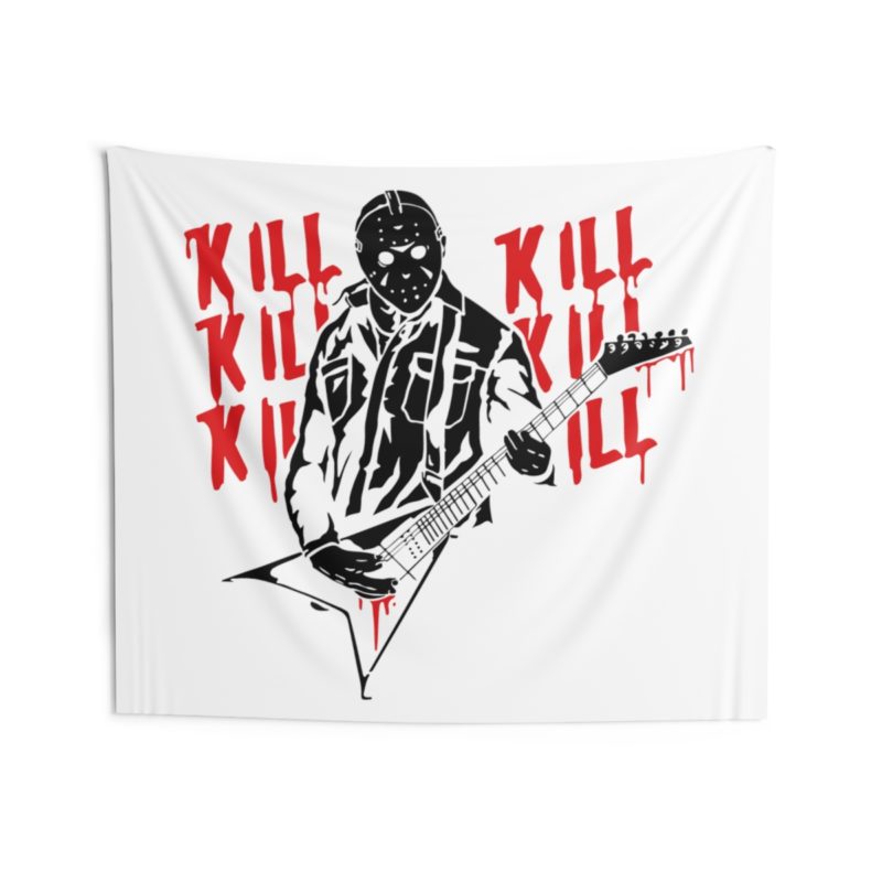KILL KILL KILL - Friday the 13th , Jason Plays Hardcore Guitar Indoor Wall Tapestrie - Image 6