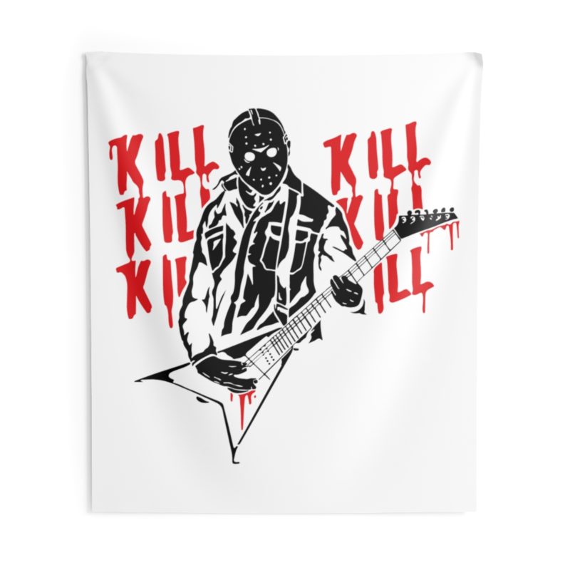 KILL KILL KILL - Friday the 13th , Jason Plays Hardcore Guitar Indoor Wall Tapestrie - Image 7