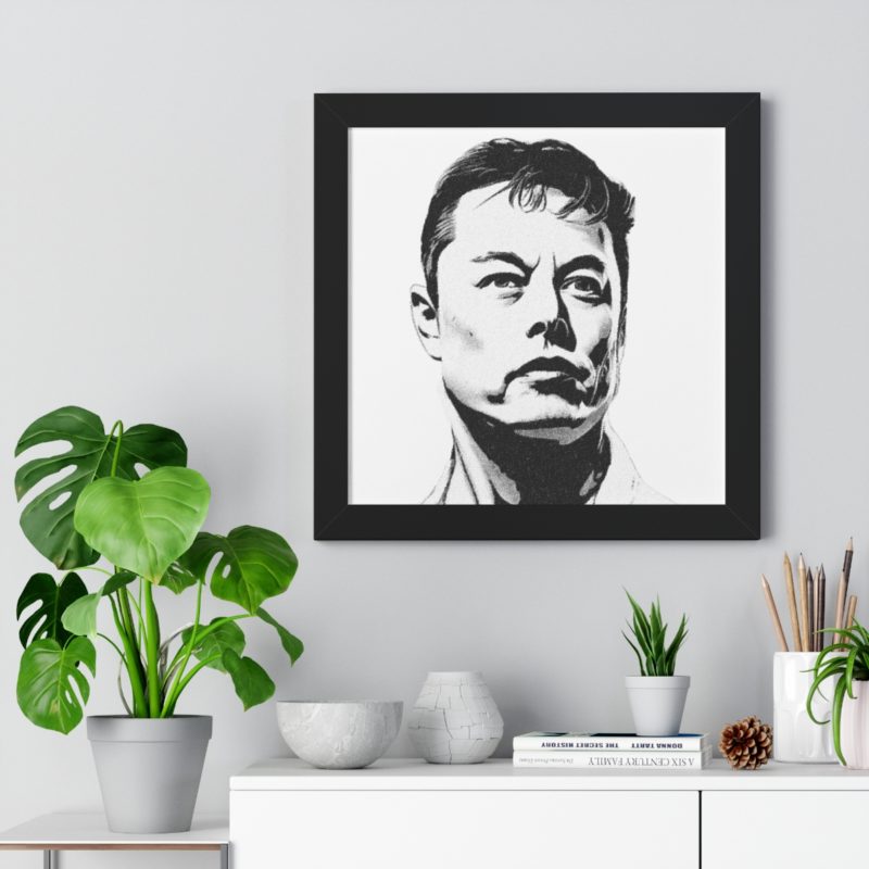 Telsa and Twitter CEO ELON MUSK Framed Vertical Poster - Image 14