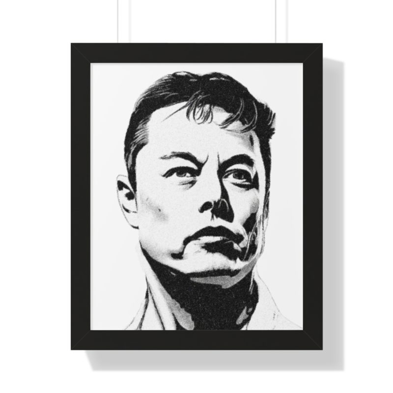 Telsa and Twitter CEO ELON MUSK Framed Vertical Poster