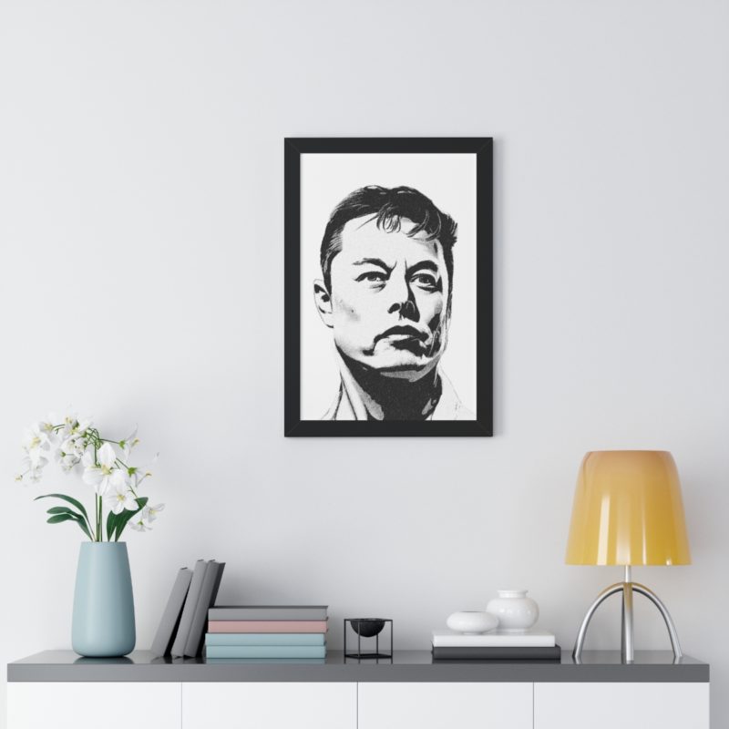 Telsa and Twitter CEO ELON MUSK Framed Vertical Poster - Image 29