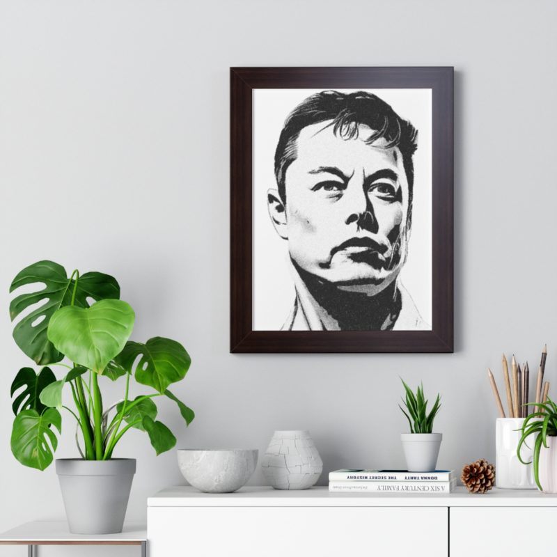Telsa and Twitter CEO ELON MUSK Framed Vertical Poster - Image 8