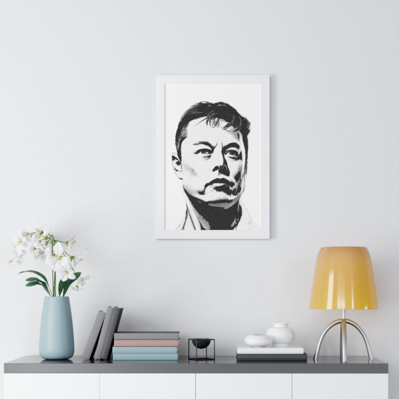 Telsa and Twitter CEO ELON MUSK Framed Vertical Poster - Image 35