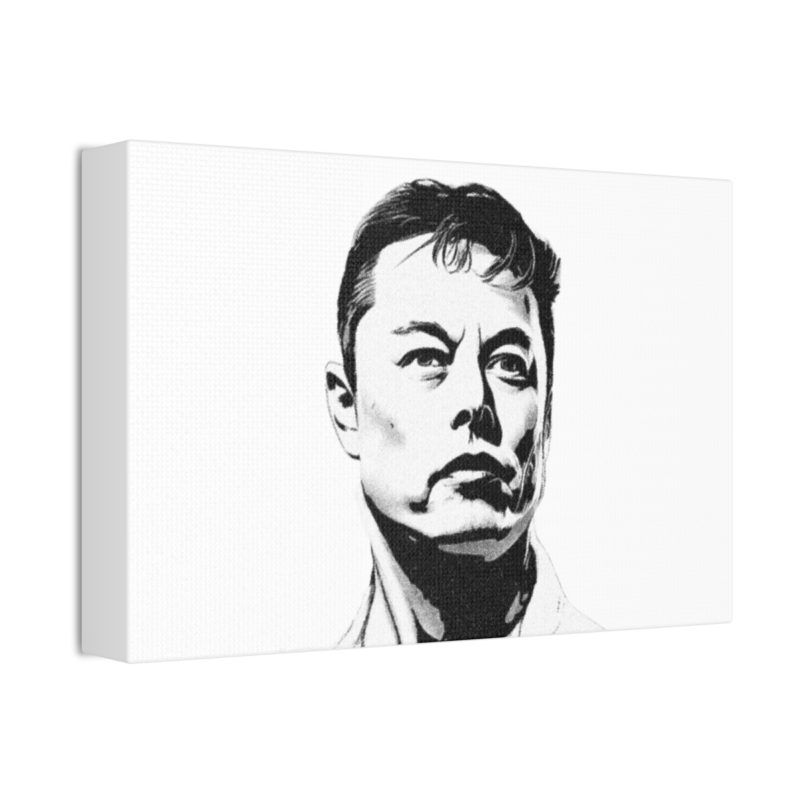 Elon Musk Black & White Canvas Stretched, 1.5'' Wall Art | For Home or Office - Image 18
