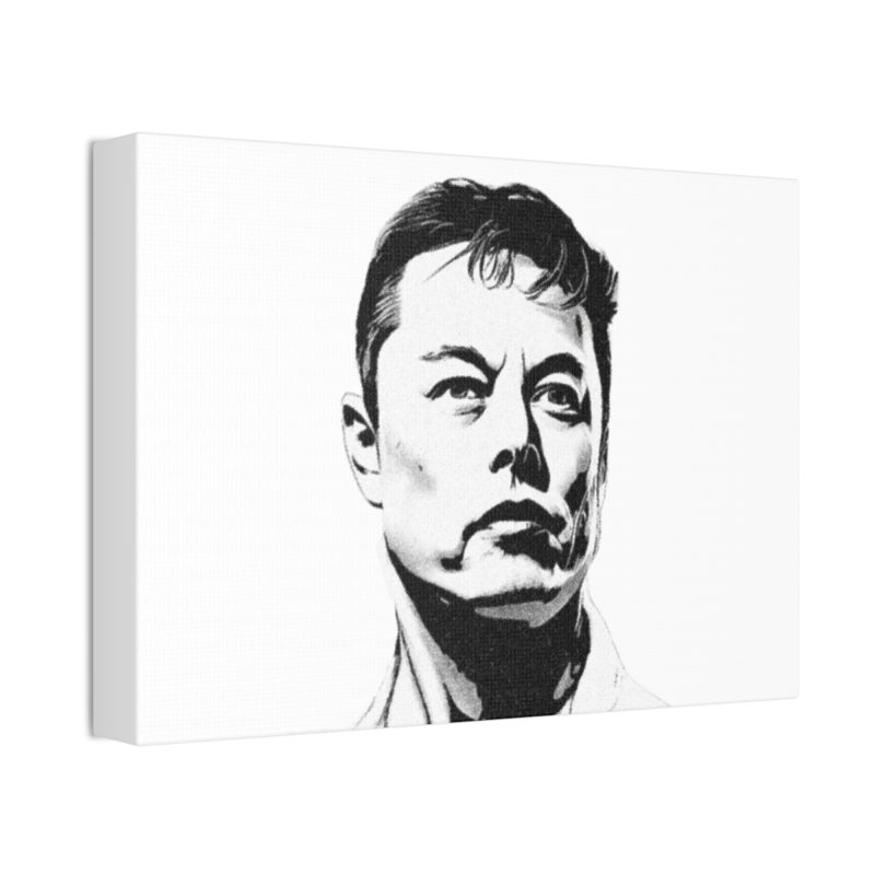 Elon Musk Black & White Canvas Stretched, 1.5'' Wall Art | For Home or Office - Image 22